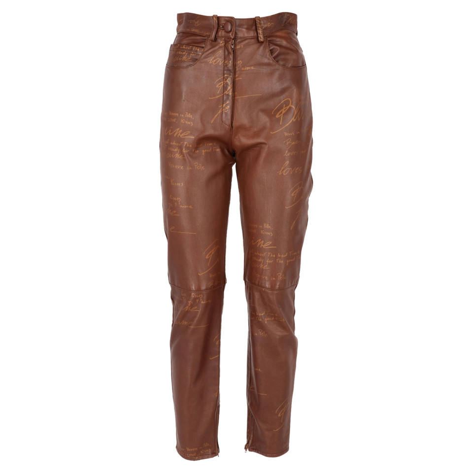 Blumarine Leather pants in brown
