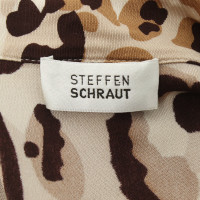 Steffen Schraut Robe en soie avec imprimé léopard