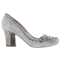 Pura Lopez Wildlederpumps in Taupe