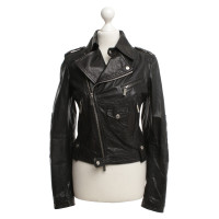 Dsquared2 Veste en cuir noir