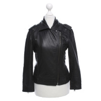 Dkny Jacke/Mantel aus Leder in Schwarz