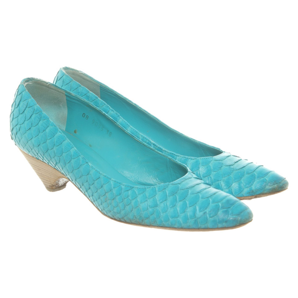 Walter Steiger Pumps/Peeptoes Leather in Turquoise