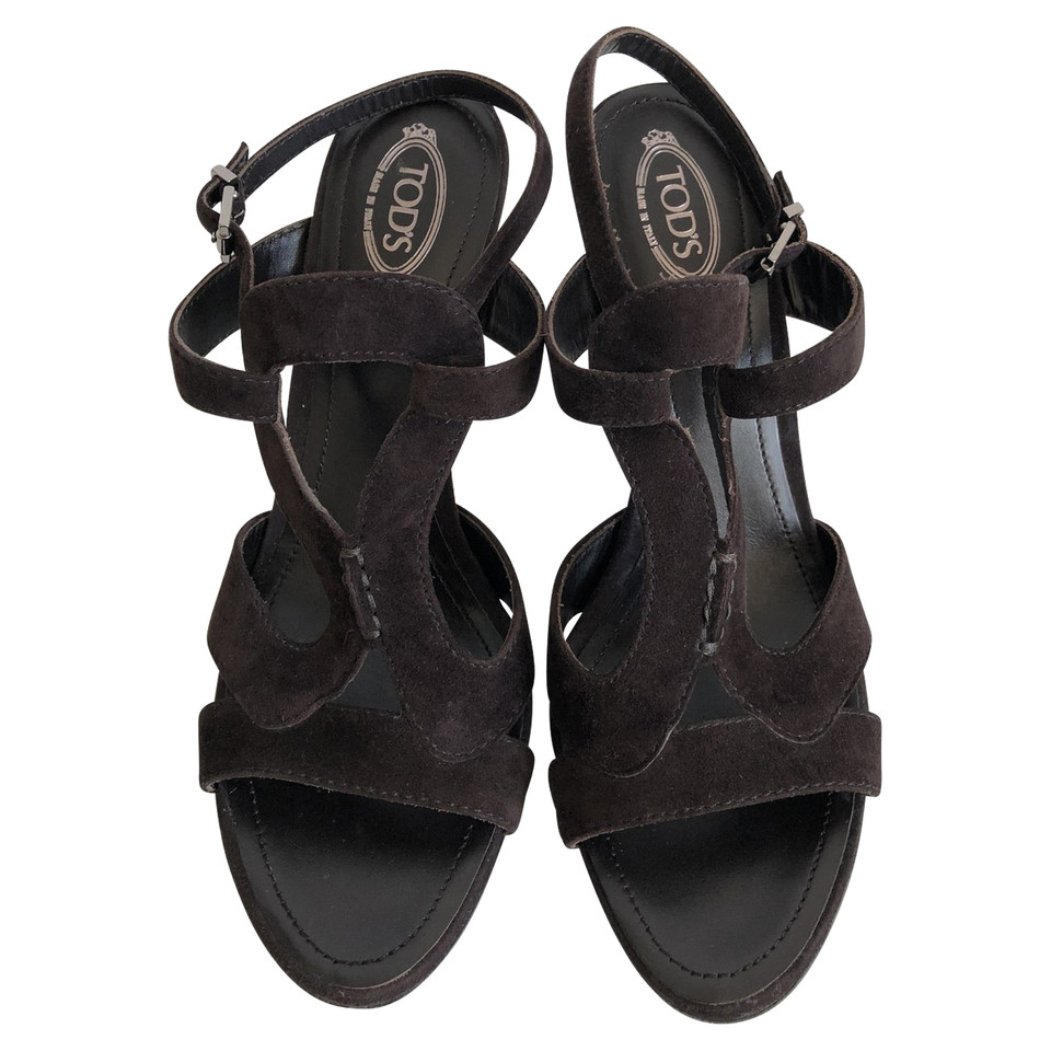 Tod's Sandals Suede in Brown