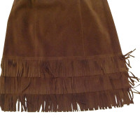 Ralph Lauren Fringed leather skirt