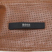 Hugo Boss Leren rok in bruin