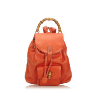 Gucci Bamboo Backpack Leather in Orange