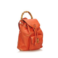 Gucci Bamboo Backpack aus Leder in Orange