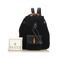 Gucci Bamboo Backpack Suède in Zwart