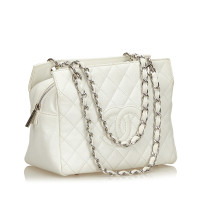 Chanel Petite Timeless Leer in Wit