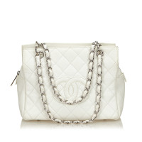 Chanel Petite Timeless Leer in Wit