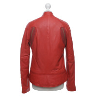 Closed Jacket/Coat Leather in Red