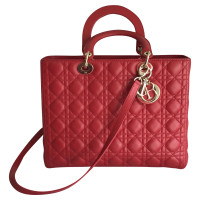 Christian Dior Lady Dior Large Leather in Red