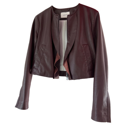 Dorothee Schumacher Jacket/Coat Leather in Bordeaux