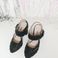Miu Miu Miu Miu Zwarte satijnen sandalen