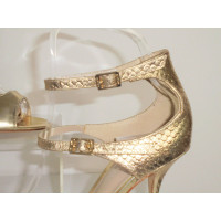 Karen Millen Gold Strappy Stiletto Heel Sandals