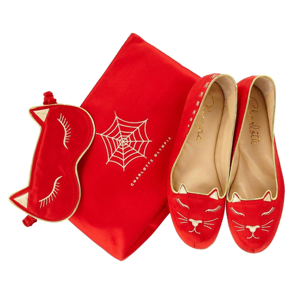 Charlotte Olympia Mocassini/Ballerine in Seta in Rosso