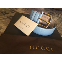 Gucci Blauer Monogramm-Gürtel
