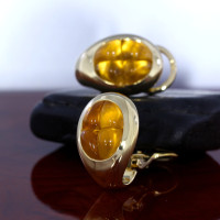 Pomellato 750 ct gold citrine stud earrings