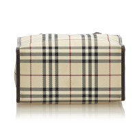 Burberry Plaid Coated Canvas Handbag