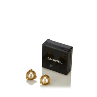 Chanel Faux Pearl goud-tone Clip-On oorbellen
