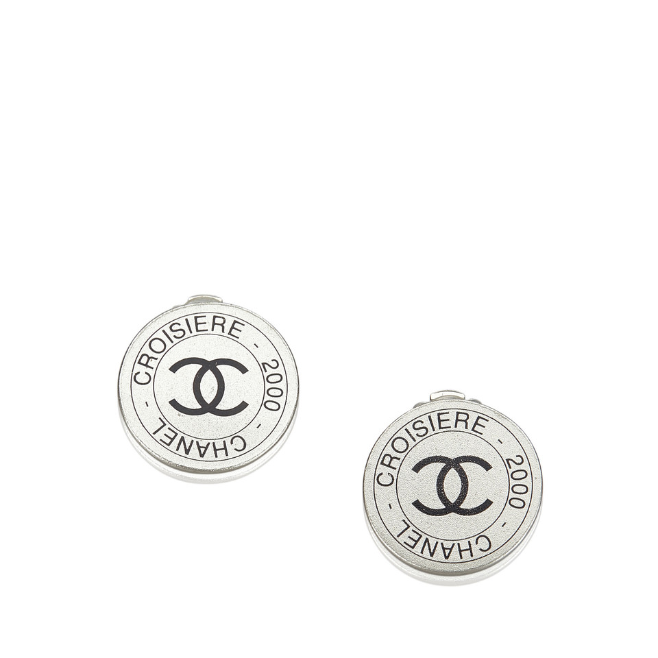 Chanel CC Round Clip On Earrings