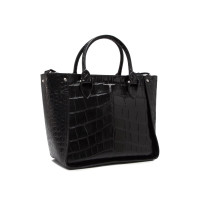 Alexander McQueen Crocodile Embossed Calf Leather Inside Out Shopper