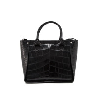 Alexander McQueen Crocodile Embossed Calf Leather Inside Out Shopper