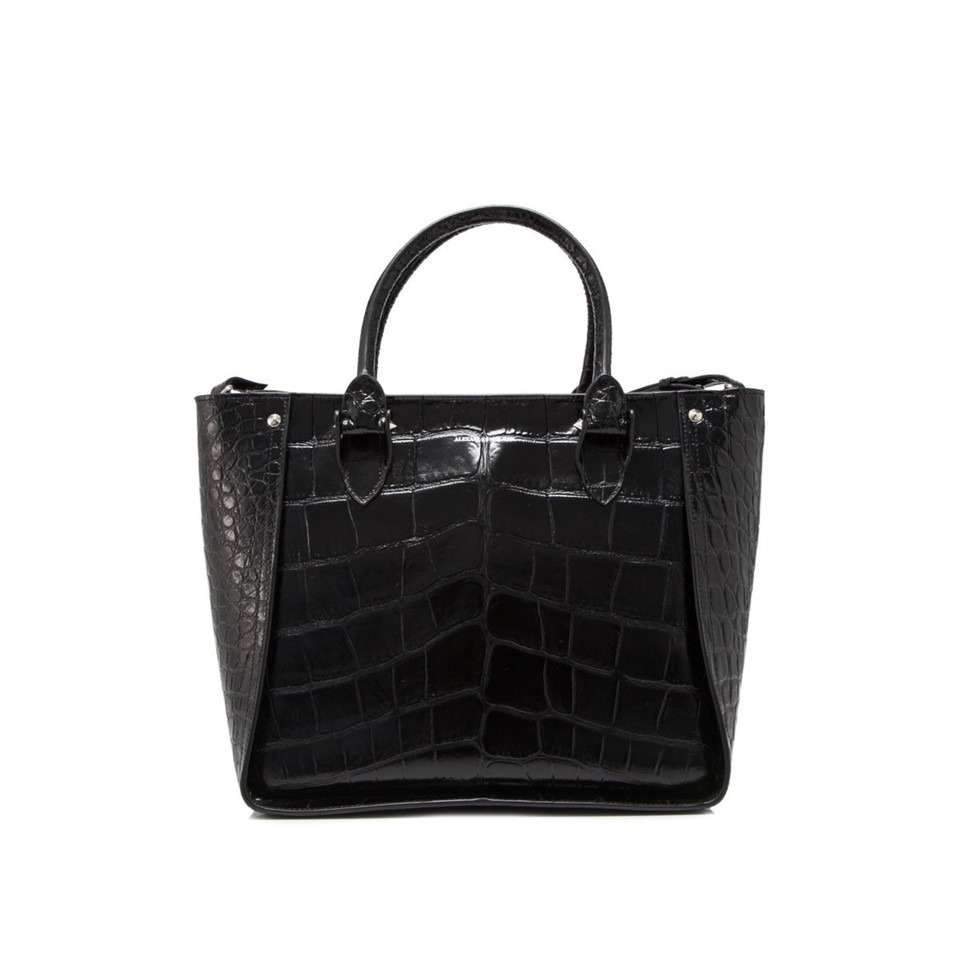 Alexander McQueen Crocodile Embossed Calf Leather Inside Out Shopper