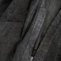 Donna Karan Veste en cuir noir
