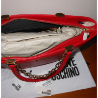 Moschino Love Red gold chain shoulder bag