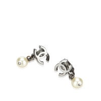 Chanel CC Faux Pearl Drop Earrings