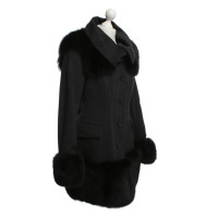 Burberry Manteau avec garniture en fourrure