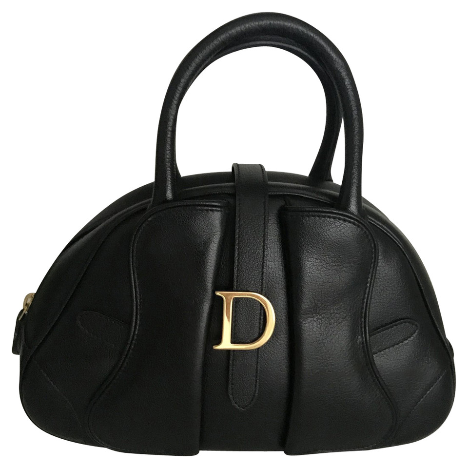 Christian Dior Saddle Bowling Bag in Zwart