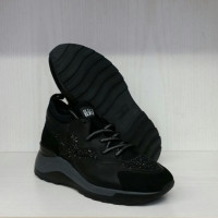 Hogan Sneakers en cuir et paillettes noires