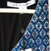Diane Von Furstenberg blauwe tweed geweven jurk