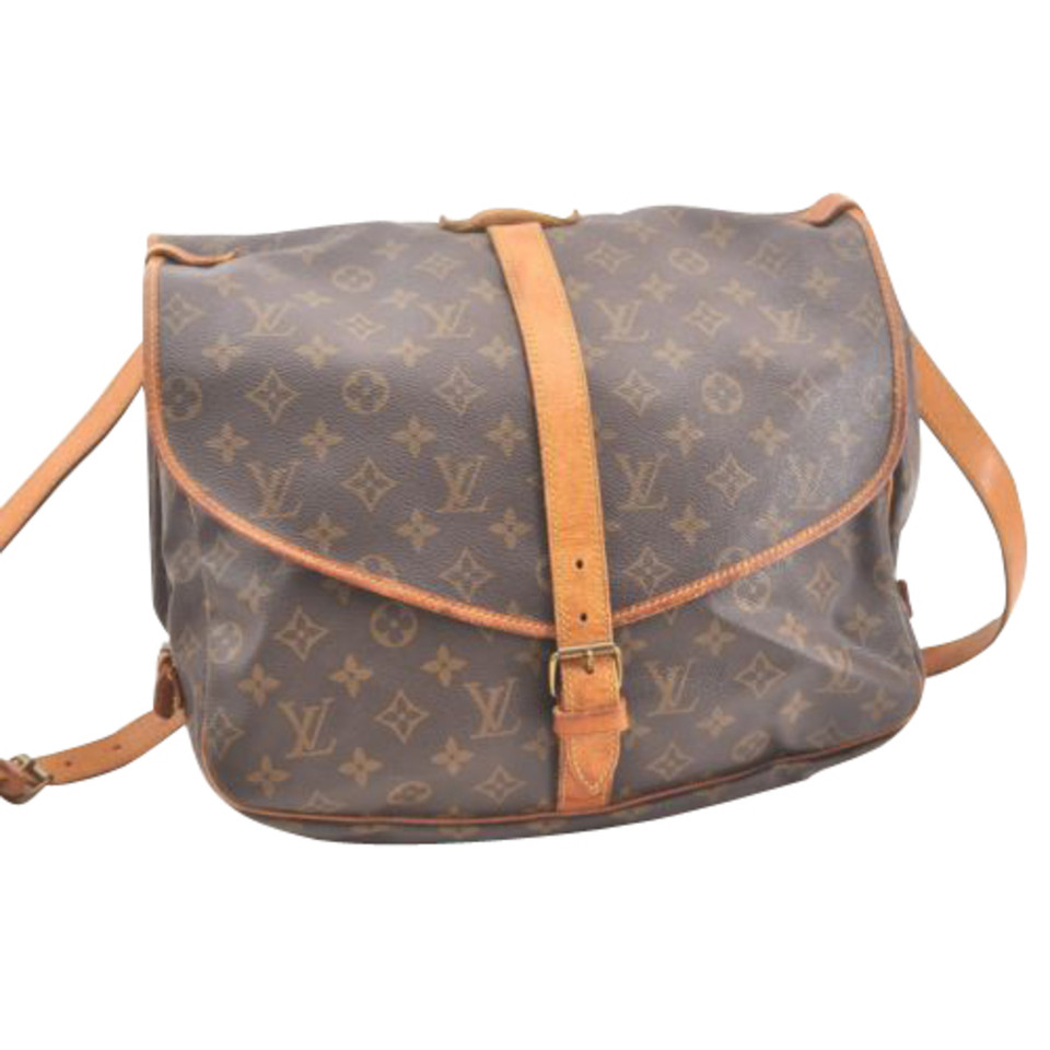 Louis Vuitton Saumur 35 Canvas in Bruin