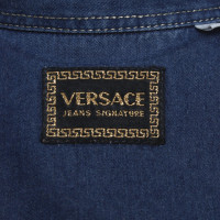 Versace camicia di jeans in azzurro