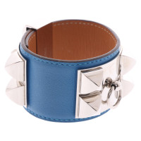 Hermès Collier de Chien Armband Leer in Blauw