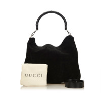 Gucci Suede Bamboo Tote