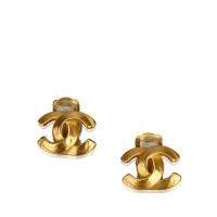 Chanel CC Gold Ton Clip On Ohrringe