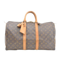 Louis Vuitton Keepall 45 in Tela in Marrone