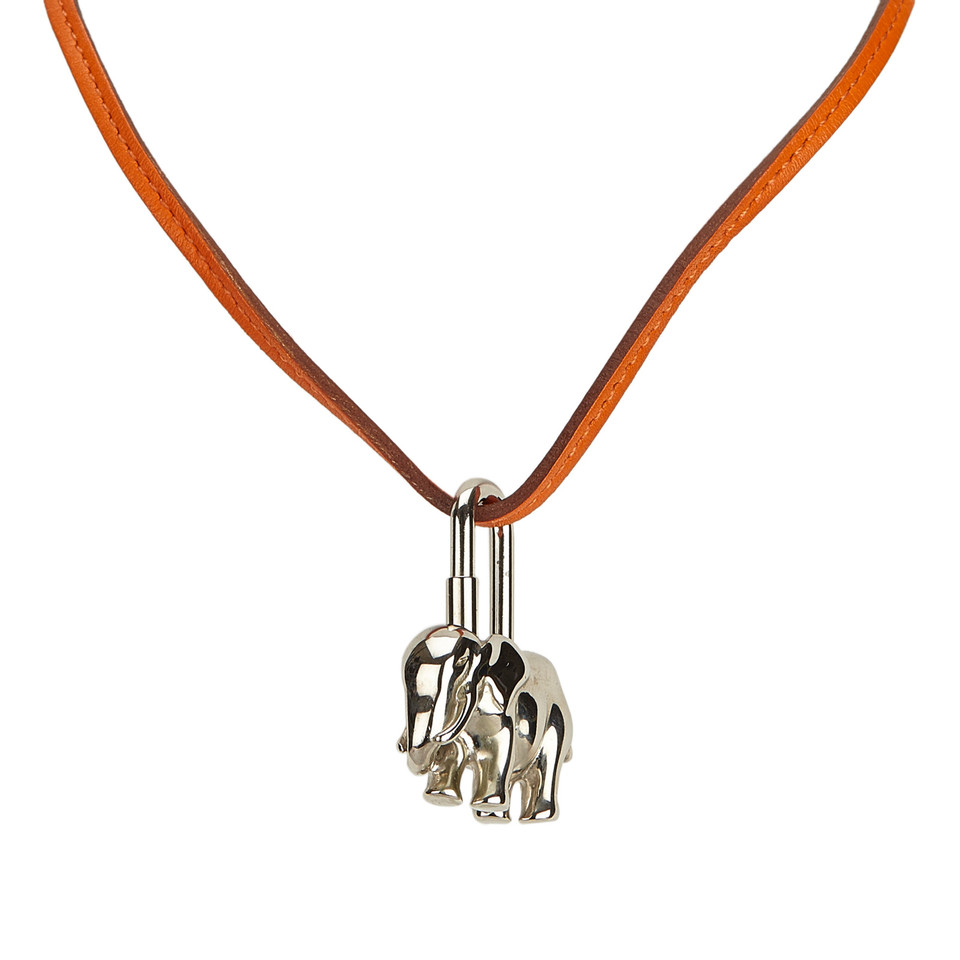 Hermès "Elephant Cadena Lock Charm Necklace"