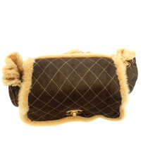 Chanel Mouton Brown Beige Flap Chain Shoulder Bag