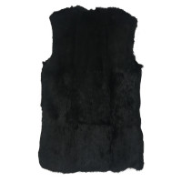 Elisabetta Franchi Vest Fur in Black