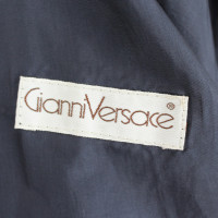Gianni Versace Veste en cuir bleu