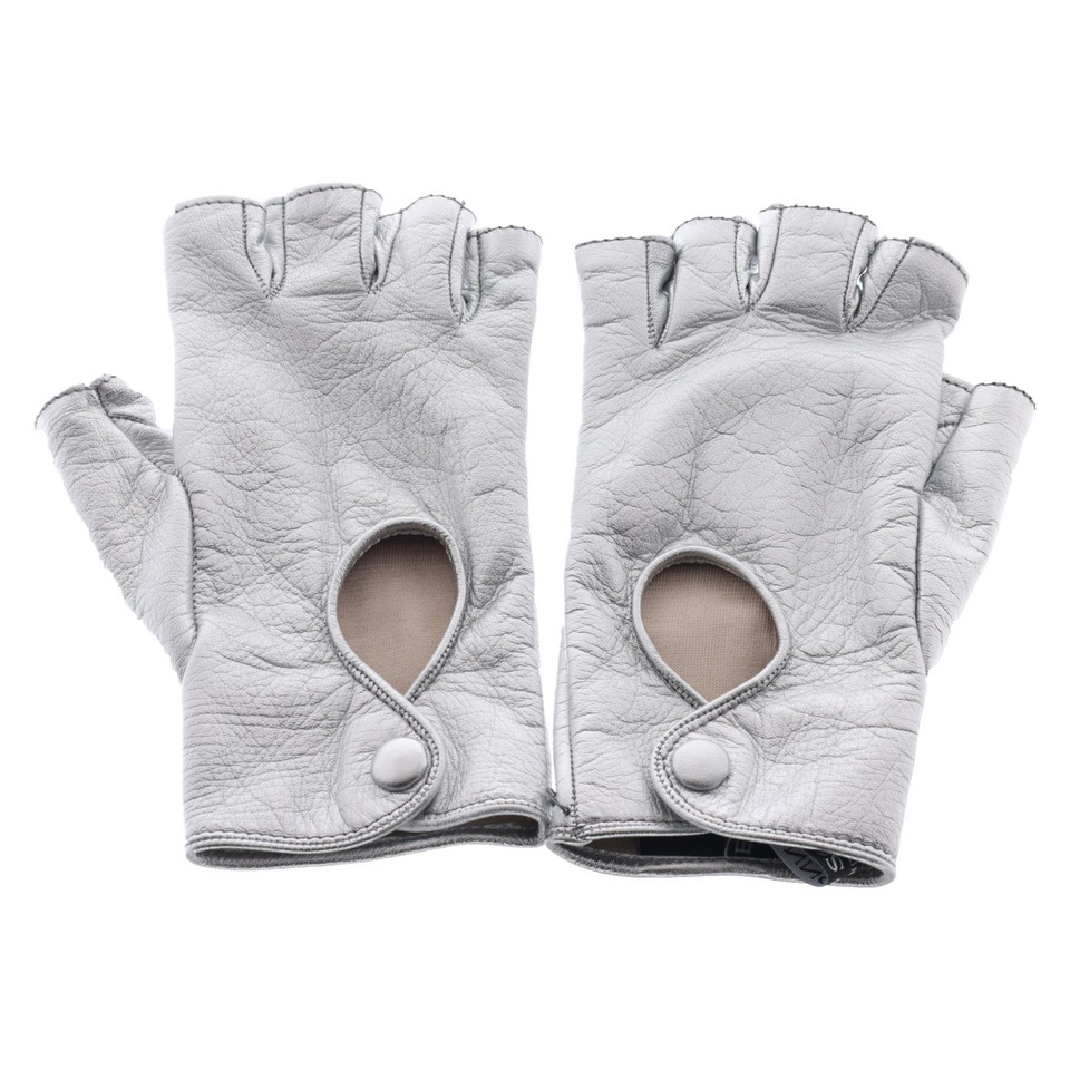 Ermanno Scervino Gloves Leather in Silvery