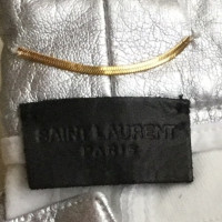 Saint Laurent Silberfarbene Hose