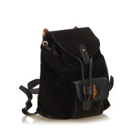 Gucci Bamboo Backpack aus Wildleder in Schwarz