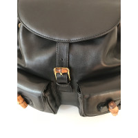 Gucci Bamboo Backpack Leer in Zwart