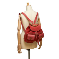 Gucci Bamboo Backpack aus Wildleder in Rot
